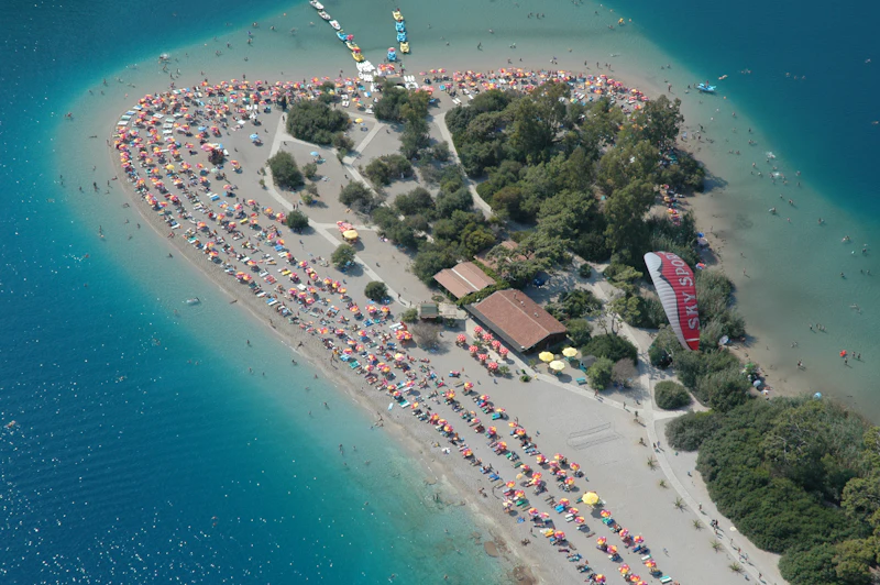 Ölüdeniz Belcekız plajının havadan görünümü